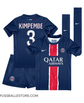 Günstige Paris Saint-Germain Presnel Kimpembe #3 Heimtrikotsatz Kinder 2024-25 Kurzarm (+ Kurze Hosen)